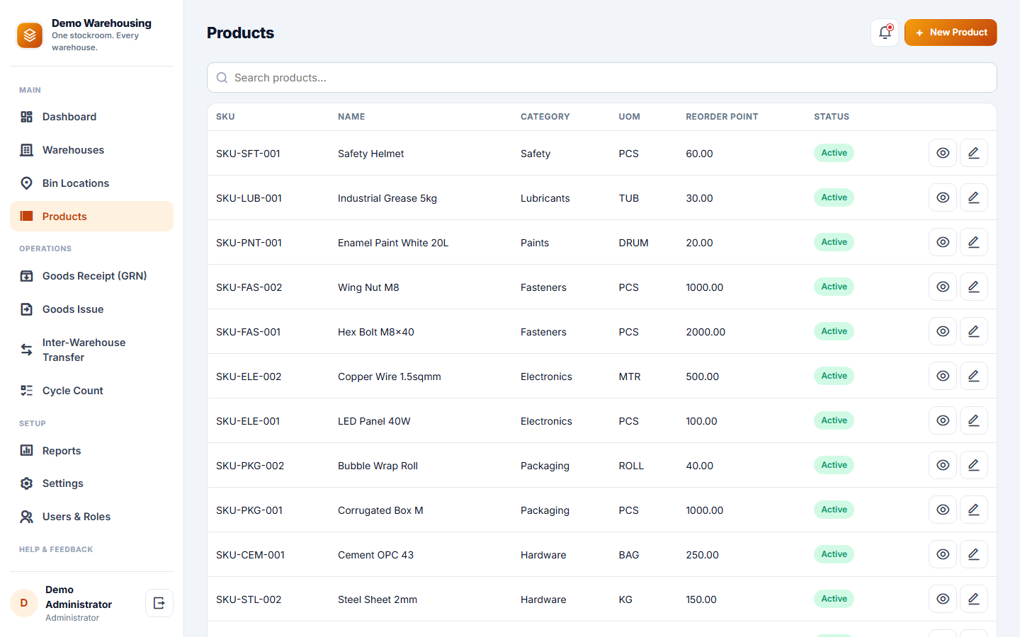 Multi-Warehouse Inventory Management Software screenshot