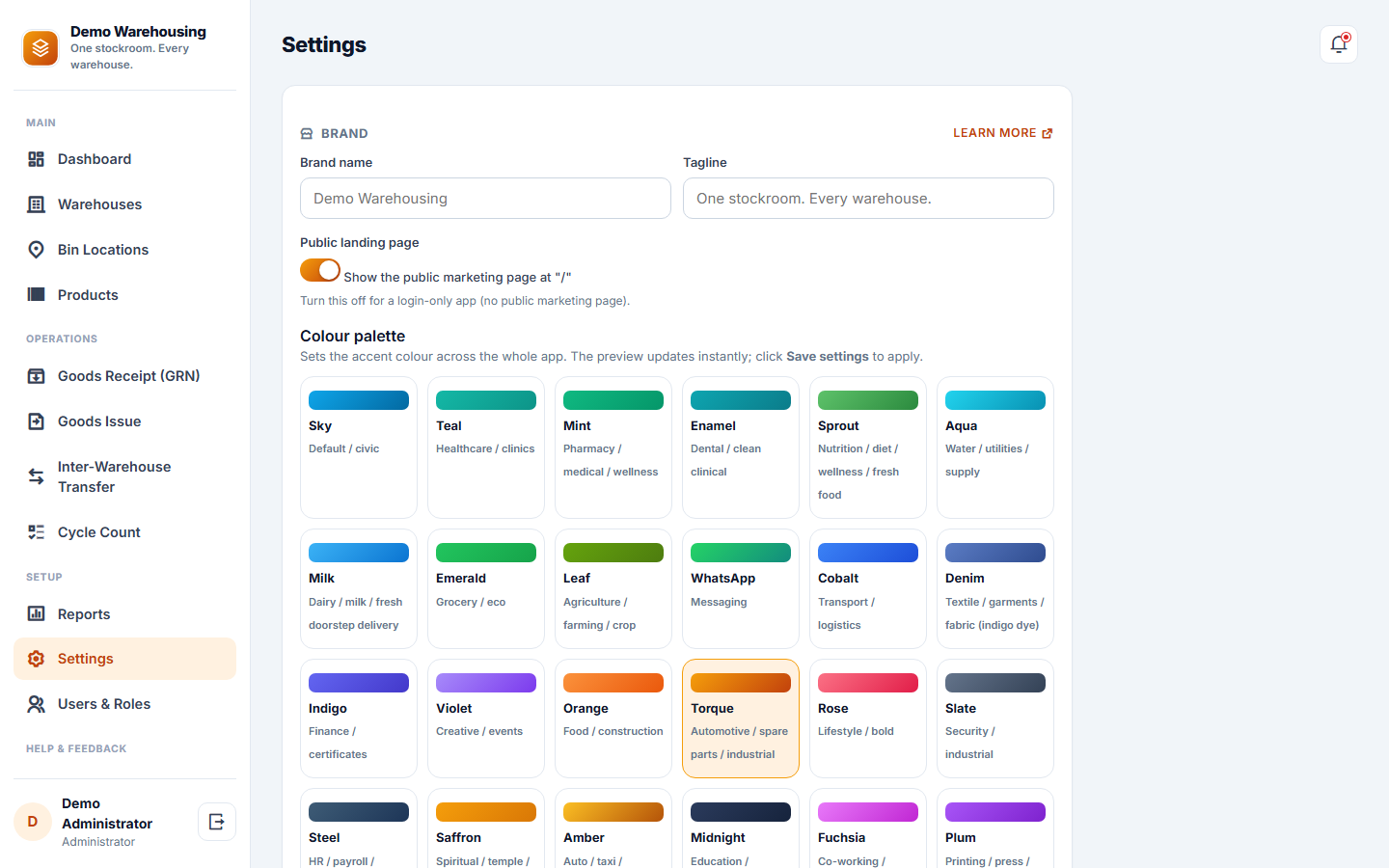 Multi-Warehouse Inventory Management Software screenshot