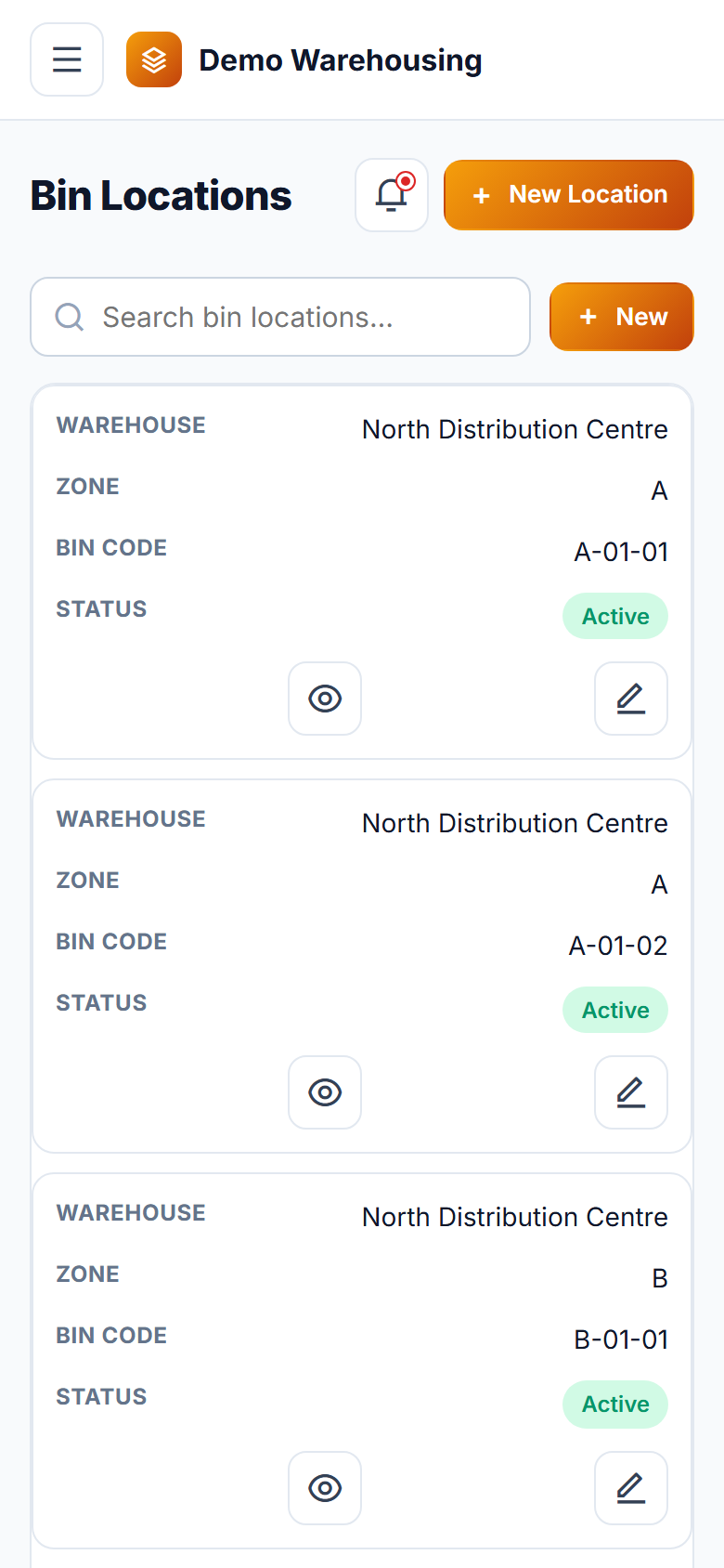 Multi-Warehouse Inventory Management Software screenshot