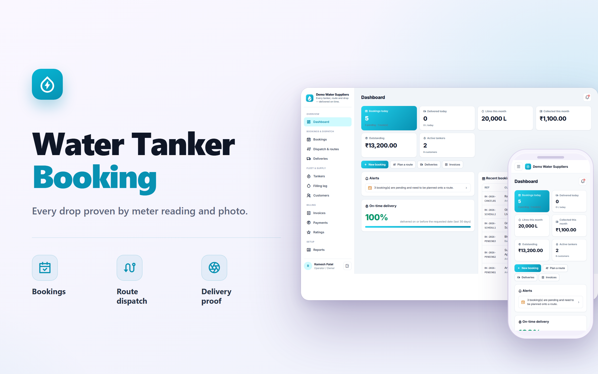 Water Tanker Booking & Route Management