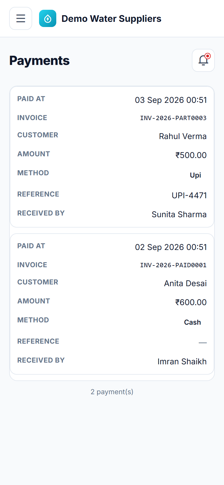 Water Tanker Booking & Route Management screenshot